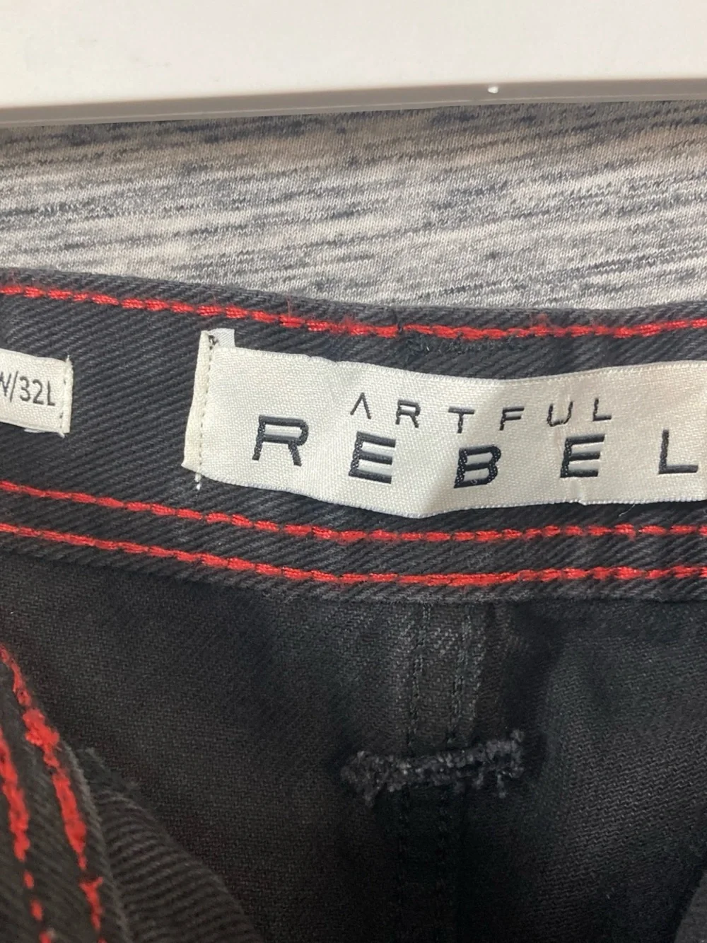 Artful Rebel Men’s Black Relaxed Straight Fit Men's Carpenter Utility Pant Jeans